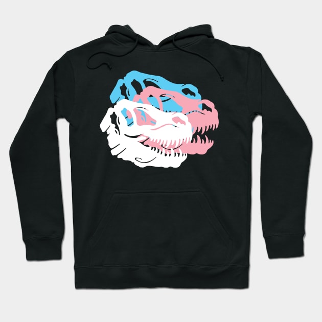 Trannosaurus Rex Seeing Triple - T Rex - Trans Flag - LGBTQIA Hoodie by SayWhatYouFeel